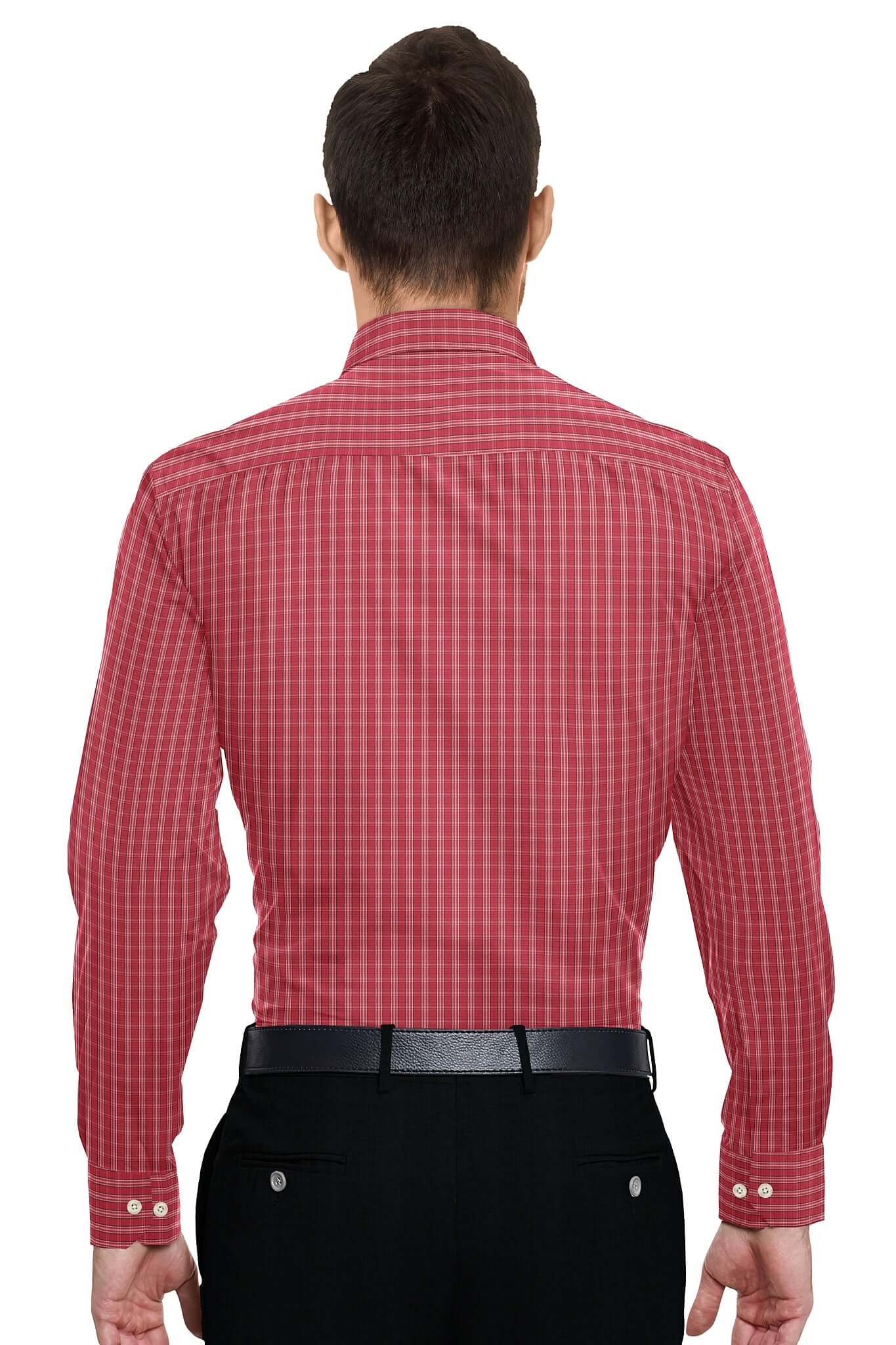 Poinsettia Red and White Checks Cotton Shirt