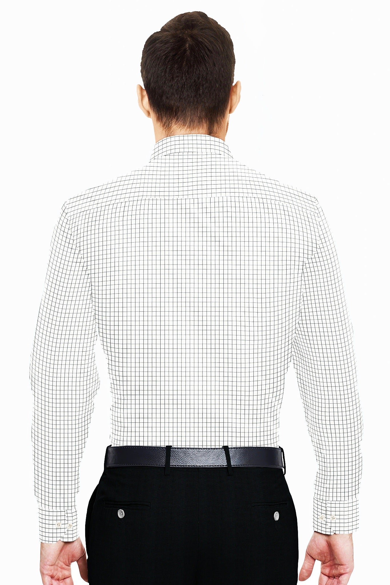 Milk White and Black Checks Cotton Shirt