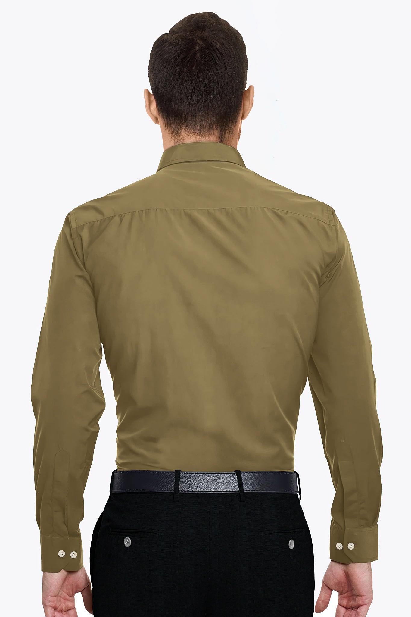 Kelp Brown Giza Cotton Shirt Plus size Plain Shirts in India 