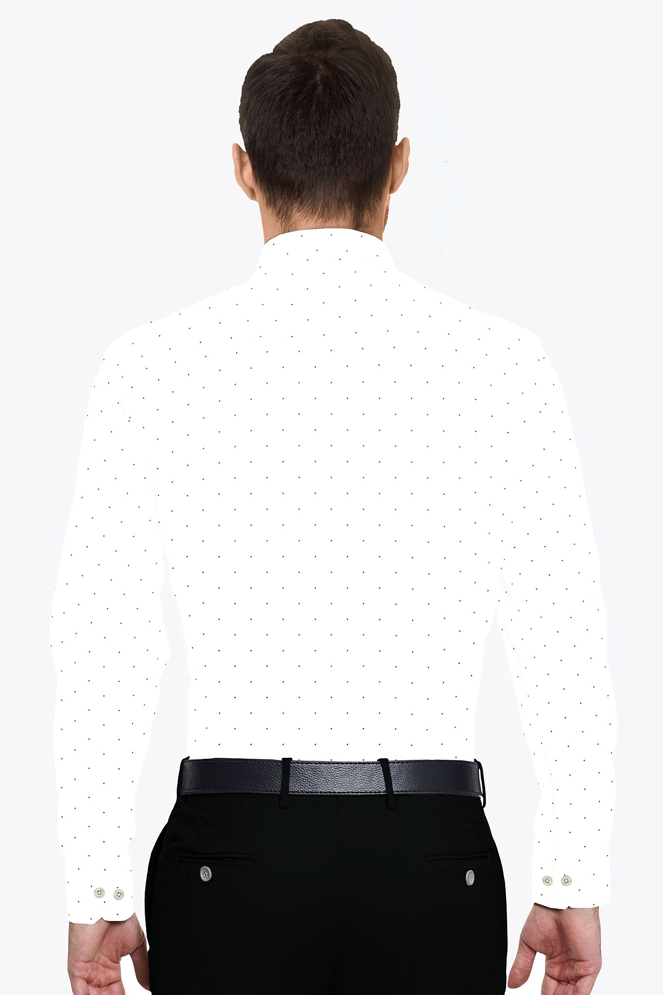White with Black Dot Printed Cotton Shirt Premium Formal Cotton Shirt in India