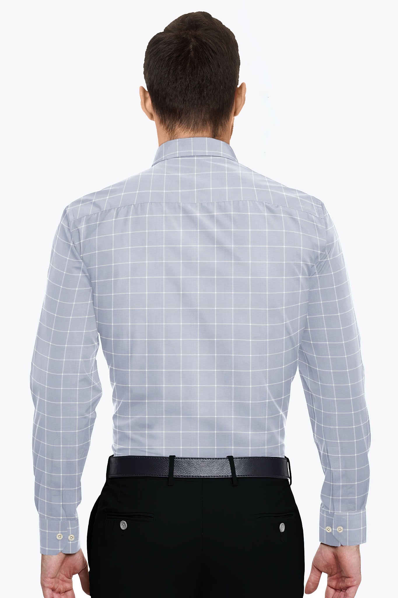 Mirage Gray and White Jacquard Check Premium Egyptian Giza Cotton Shirt