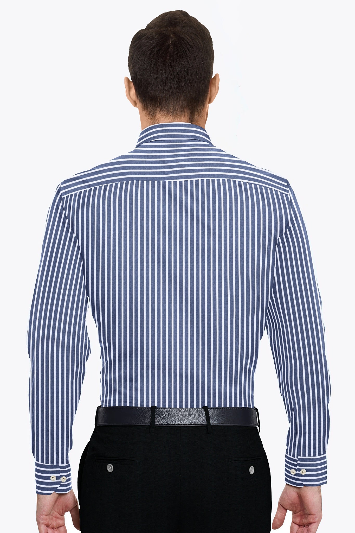 Bijou Blue and White Stripes Cotton Shirt Plus size Shirt for Men Premium office Stripes shirt for men