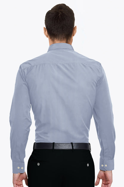 Granite Blue and White Pinstripes Cotton Shirt