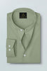 plus size shirts for men online shipping in Chennai India - Mantle Green Mandarin Collar Giza Cotton Shirt