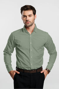 Mantle Green Giza Cotton Shirt