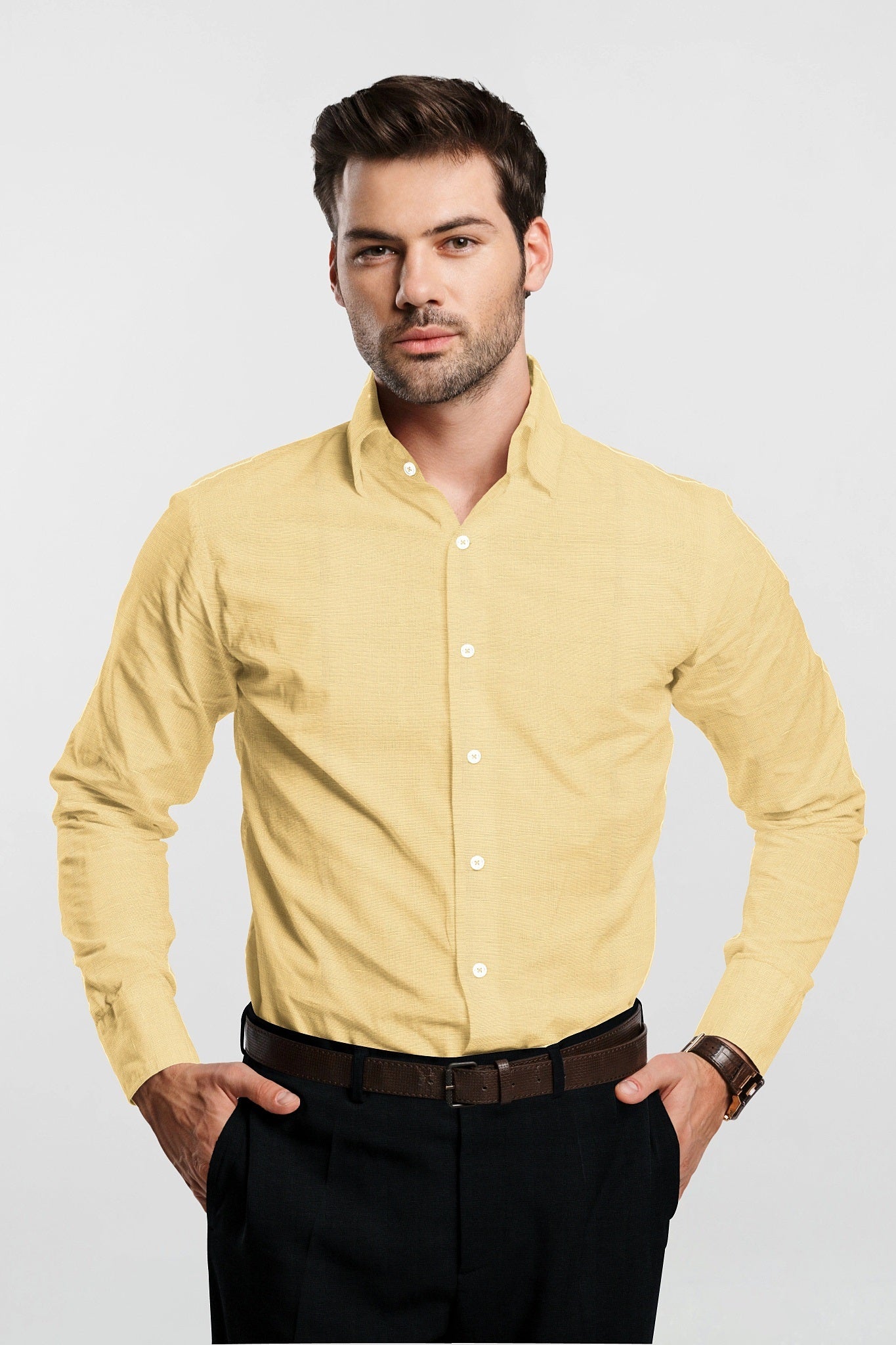 Buff Luxurious Linen Shirt