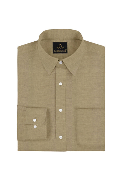 Tan Khaki Luxurious Linen Shirt