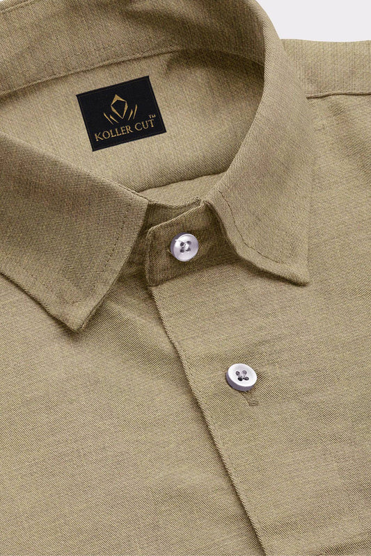 Tan Khaki Luxurious Linen Shirt