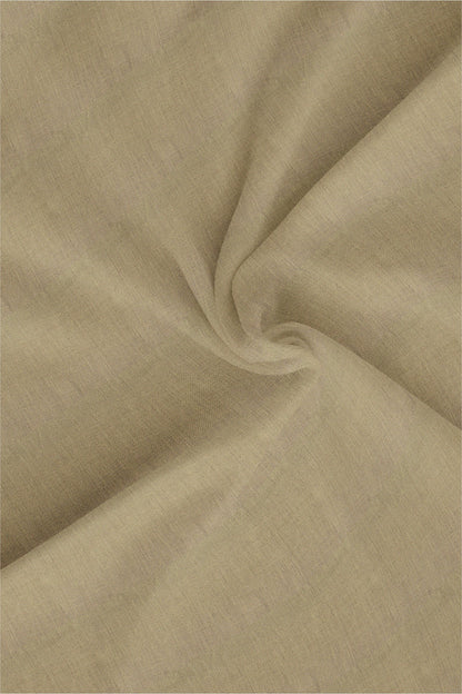 Tan Khaki Mandarin Collar Luxurious Linen Shirt