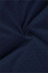 Thunder Blue Mandarin Collar Pure Linen Shirt