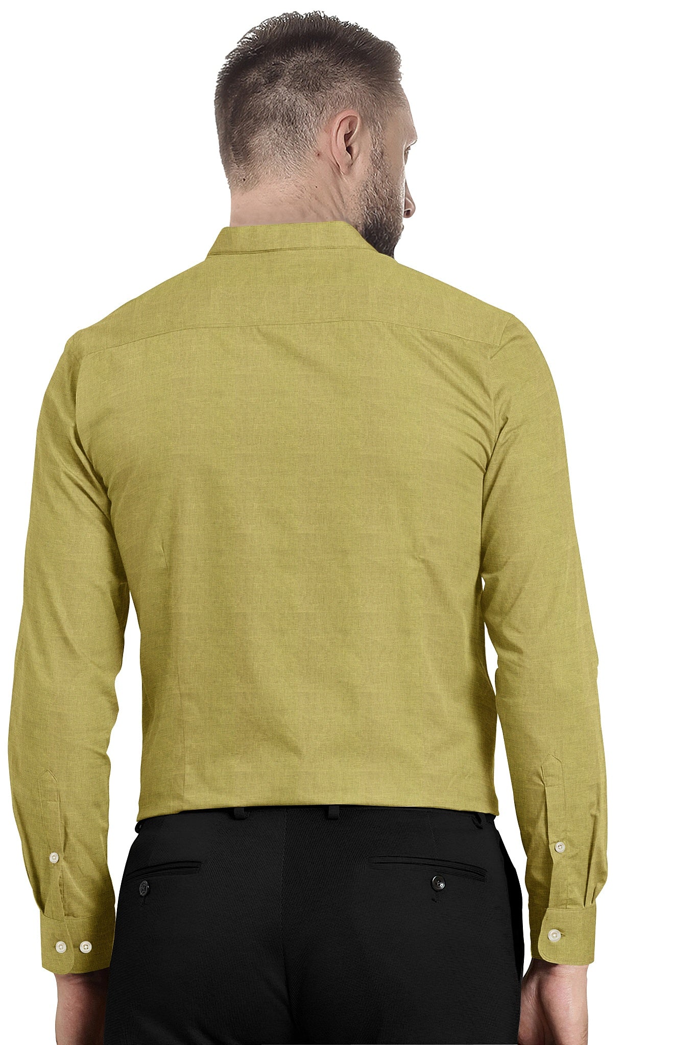 Dark Khaki Mandarin collar Luxurious Linen Shirt