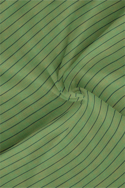 Parrot Green and Yellow Chalk Stripes Linen Shirt