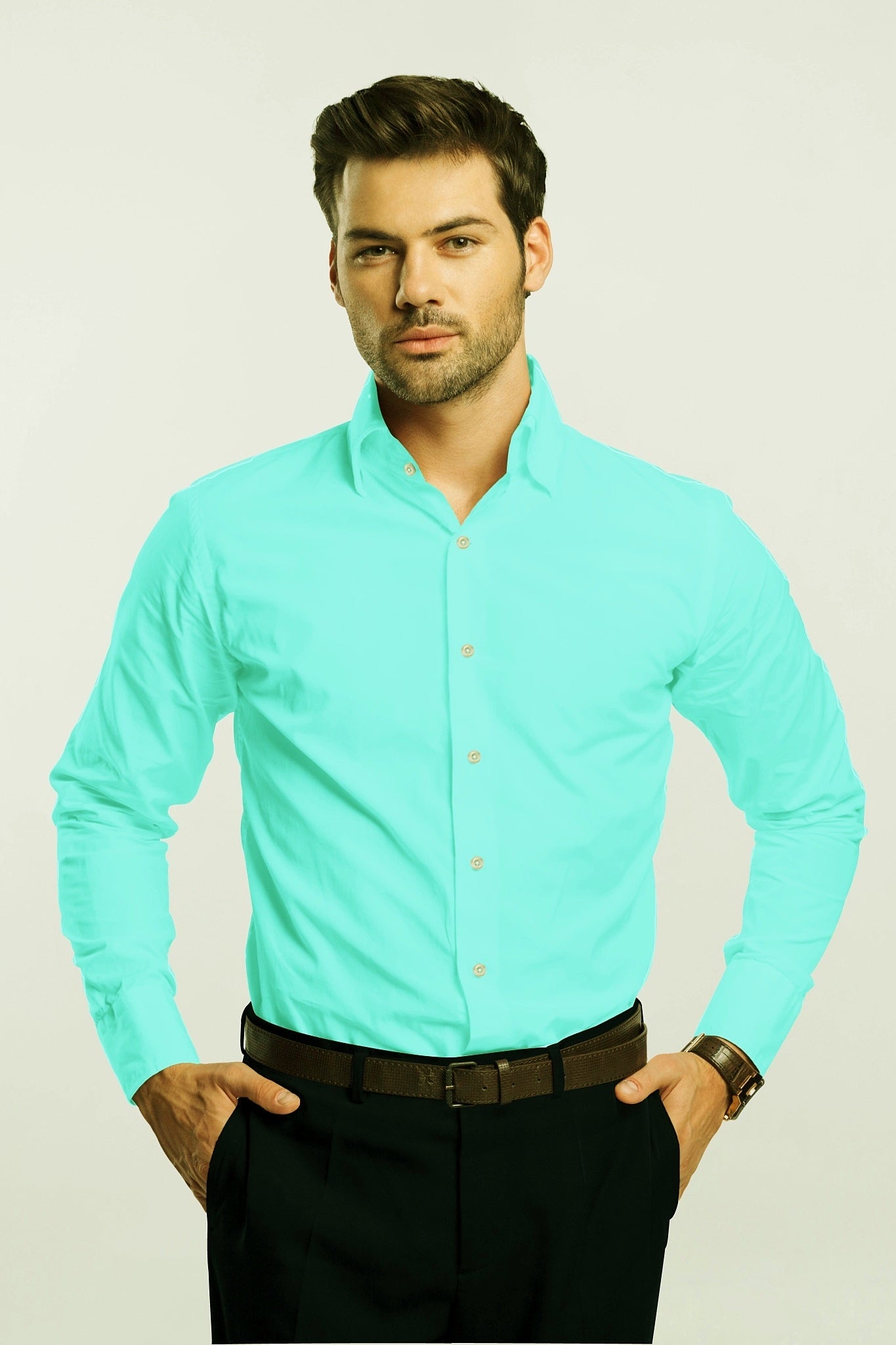 Celeste Blue Giza Cotton Shirt