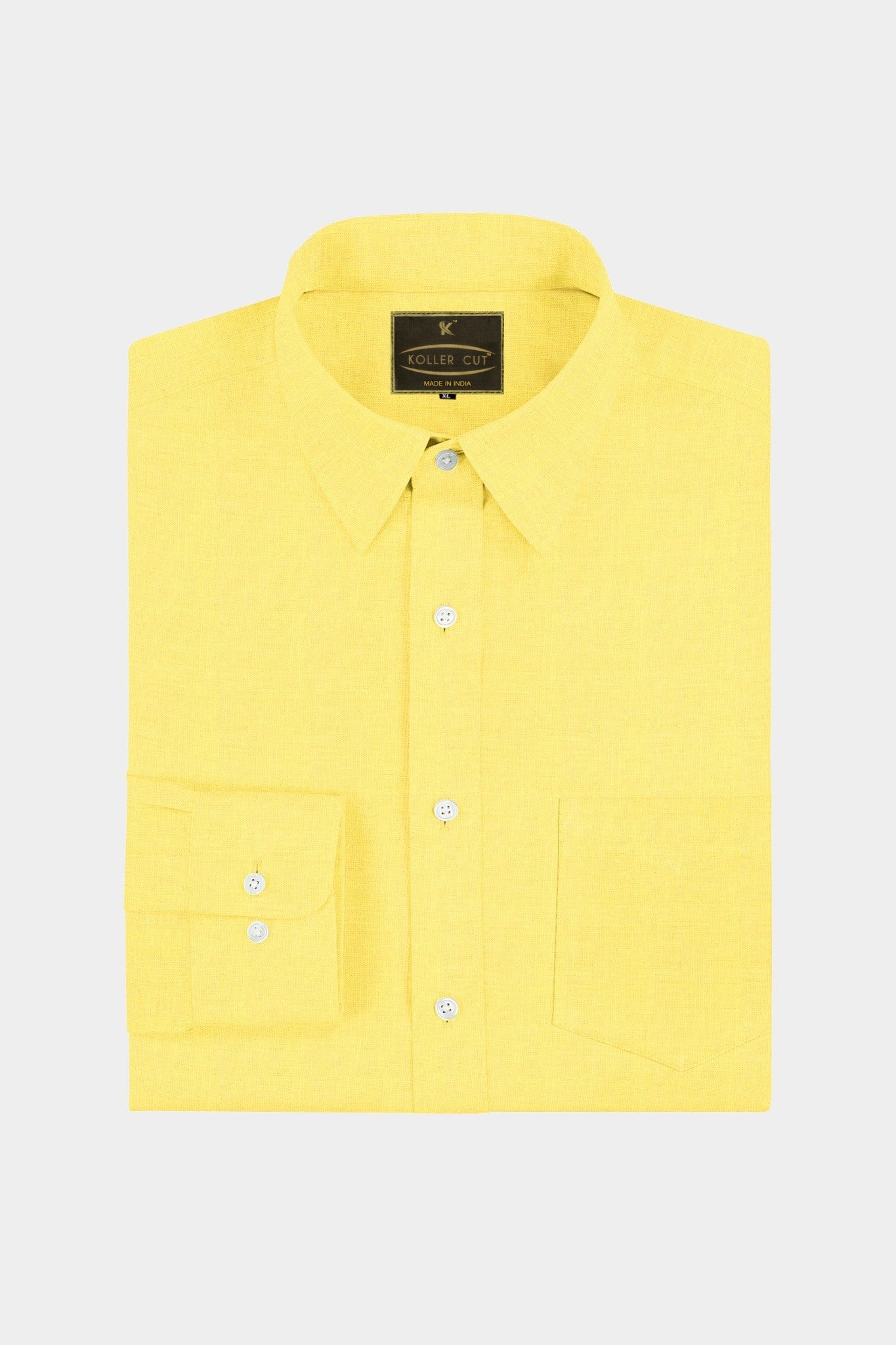 Lemon Yellow Luxurious Linen Shirt