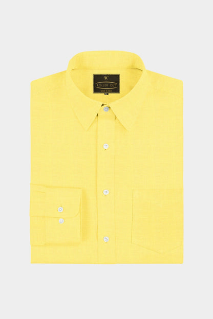 Lemon Yellow Luxurious Linen Shirt