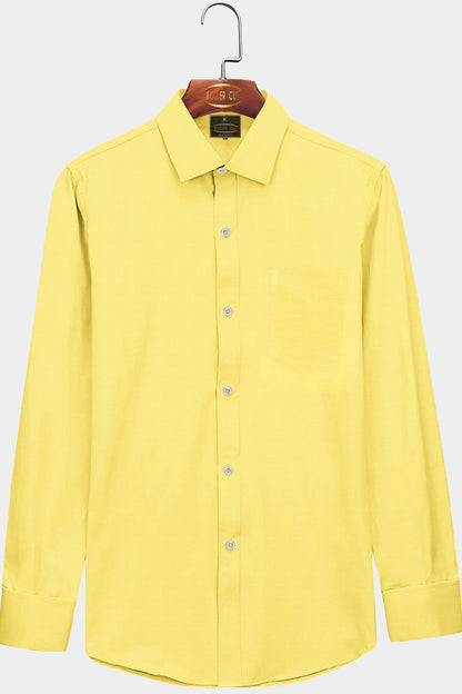 Lemon Yellow Luxurious Linen Shirt