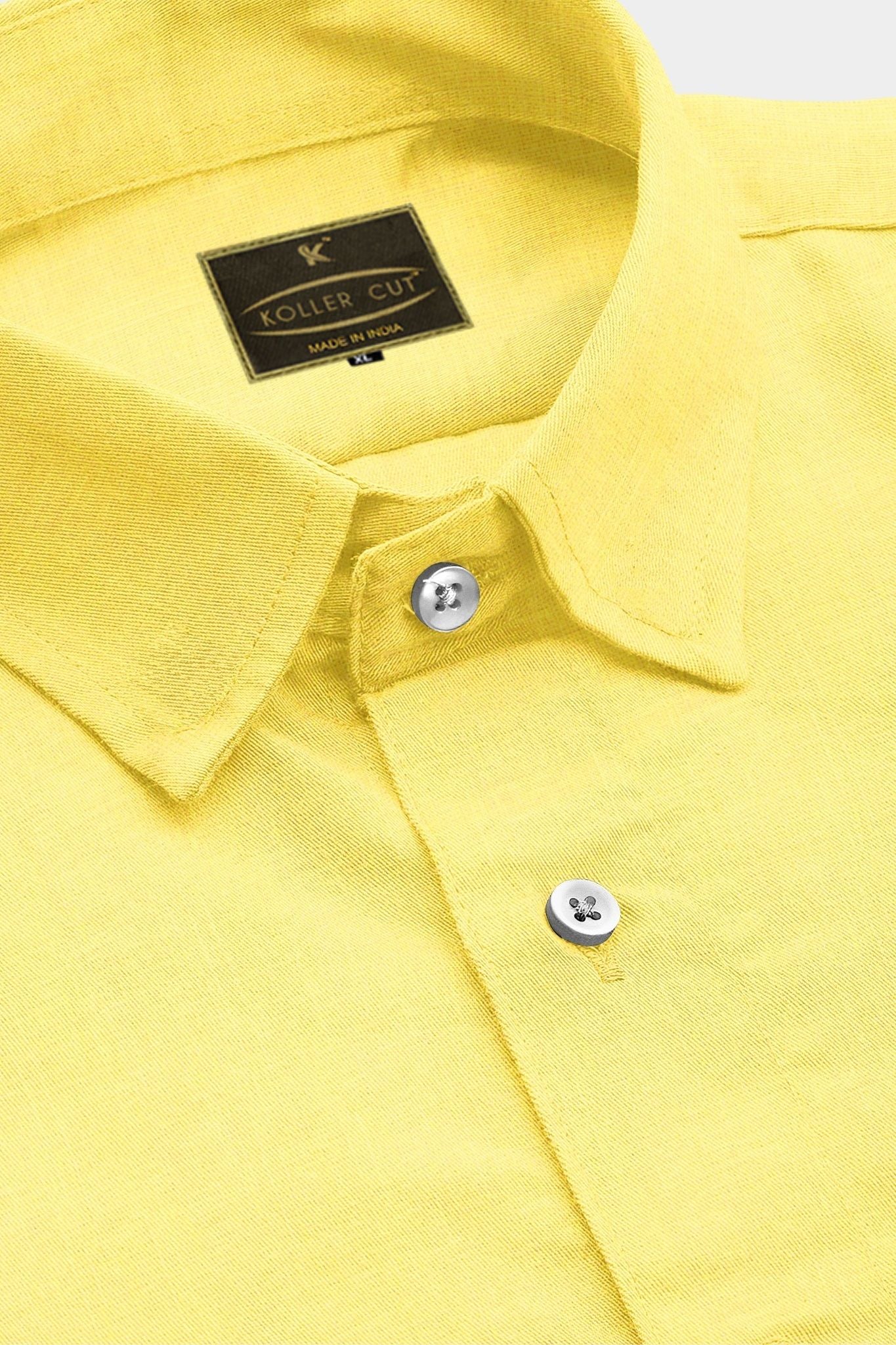 Lemon Yellow Luxurious Linen Shirt