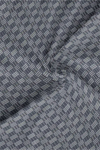Charcoal Black and Silver Gray Jacquard Box Checks Premium Cotton Shirt