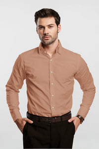 Cashmere Brown Giza Cotton Shirt