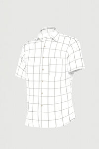 Black and White Jacquard Checks  Premium Giza Cotton Shirt