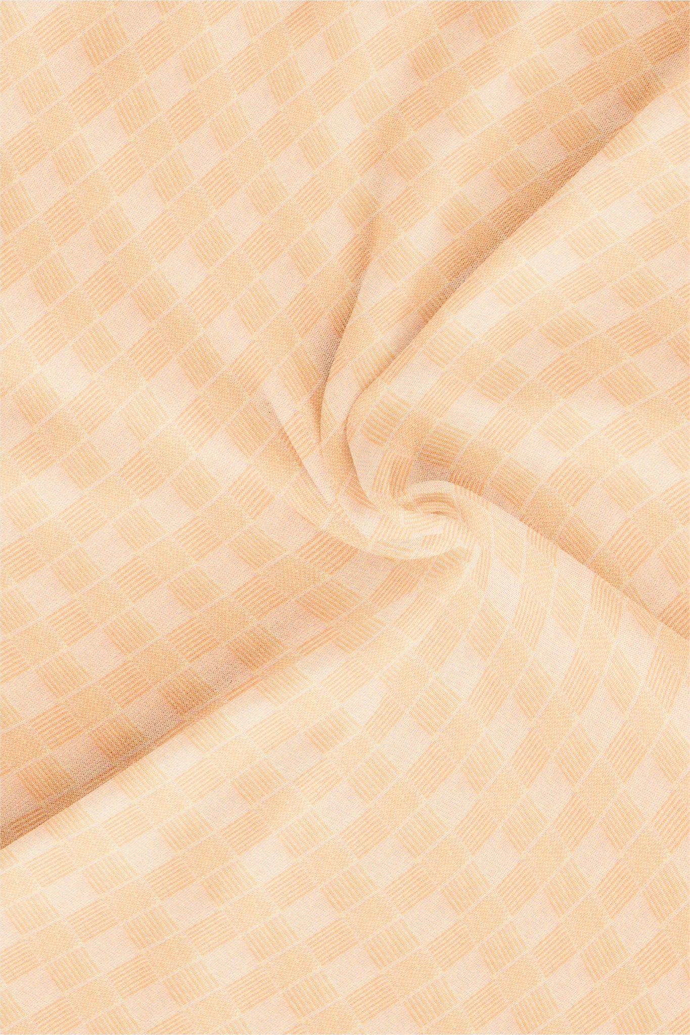 Coral Peach Jacquard Checks Premium Cotton Shirt