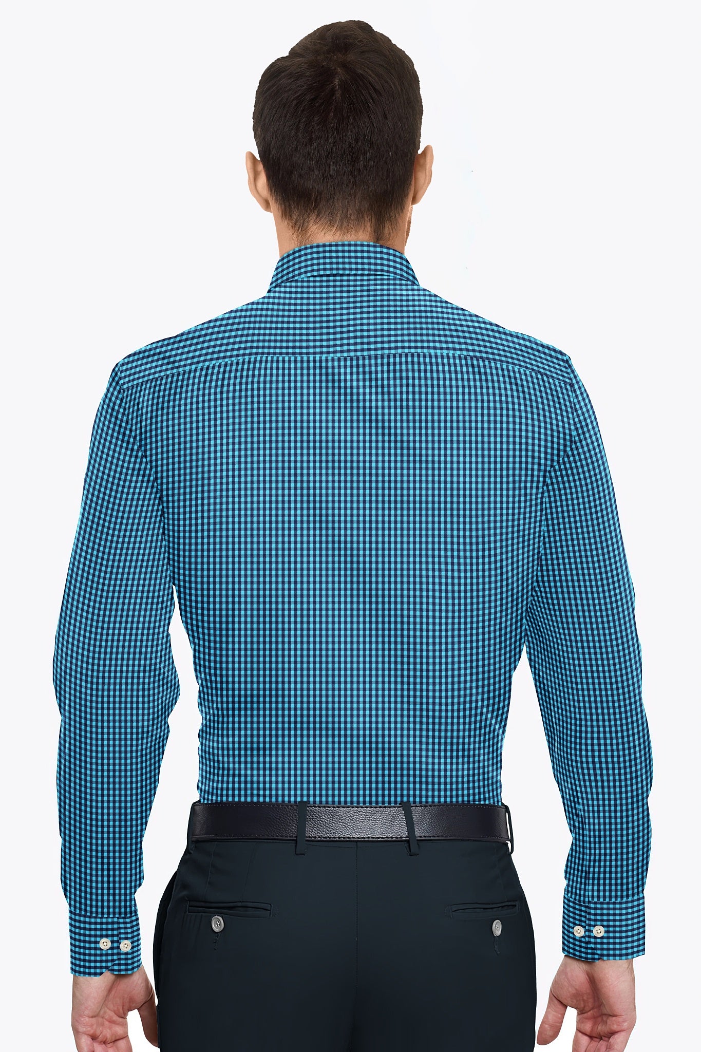 Dresden Blue and Estate Blue Gingham Checks Cotton Shirt