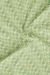 Asparagus Green and Olive Green Jacquard Checks Cotton Shirt