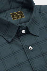 Products Dark Slate Gray and Black Checks Giza Cotton Shirt