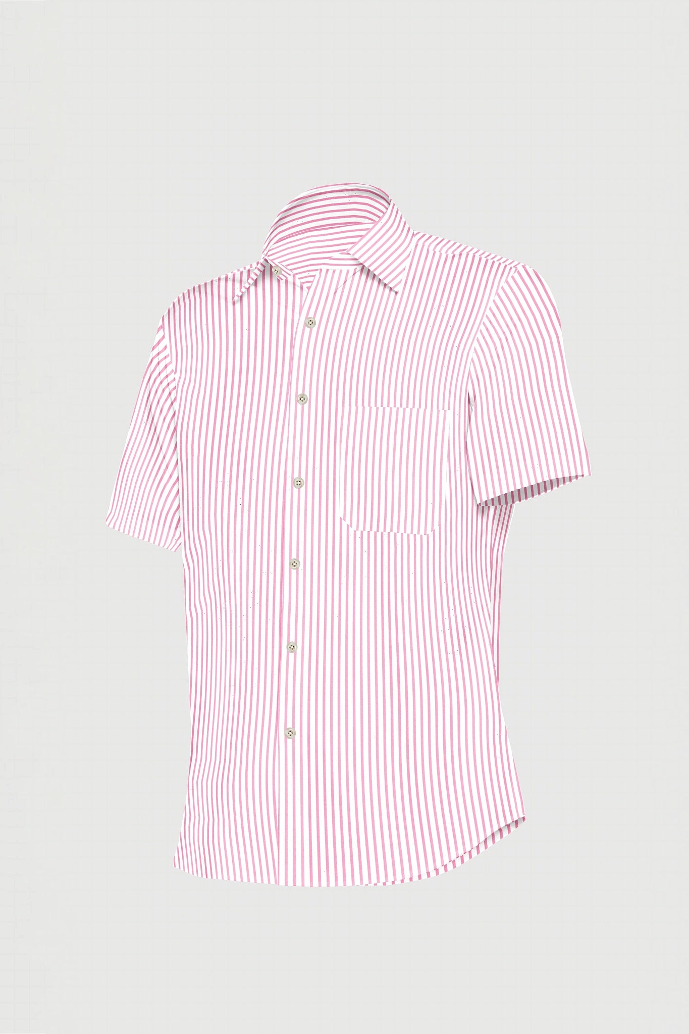 Millennial Pink and White Candy Stripes Cotton Shirt