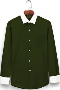 Basil Green Men's Designer Giza Cotton Shirt