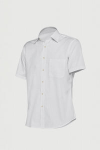 Fog Gray and White Pinstripes Giza Cotton Shirt
