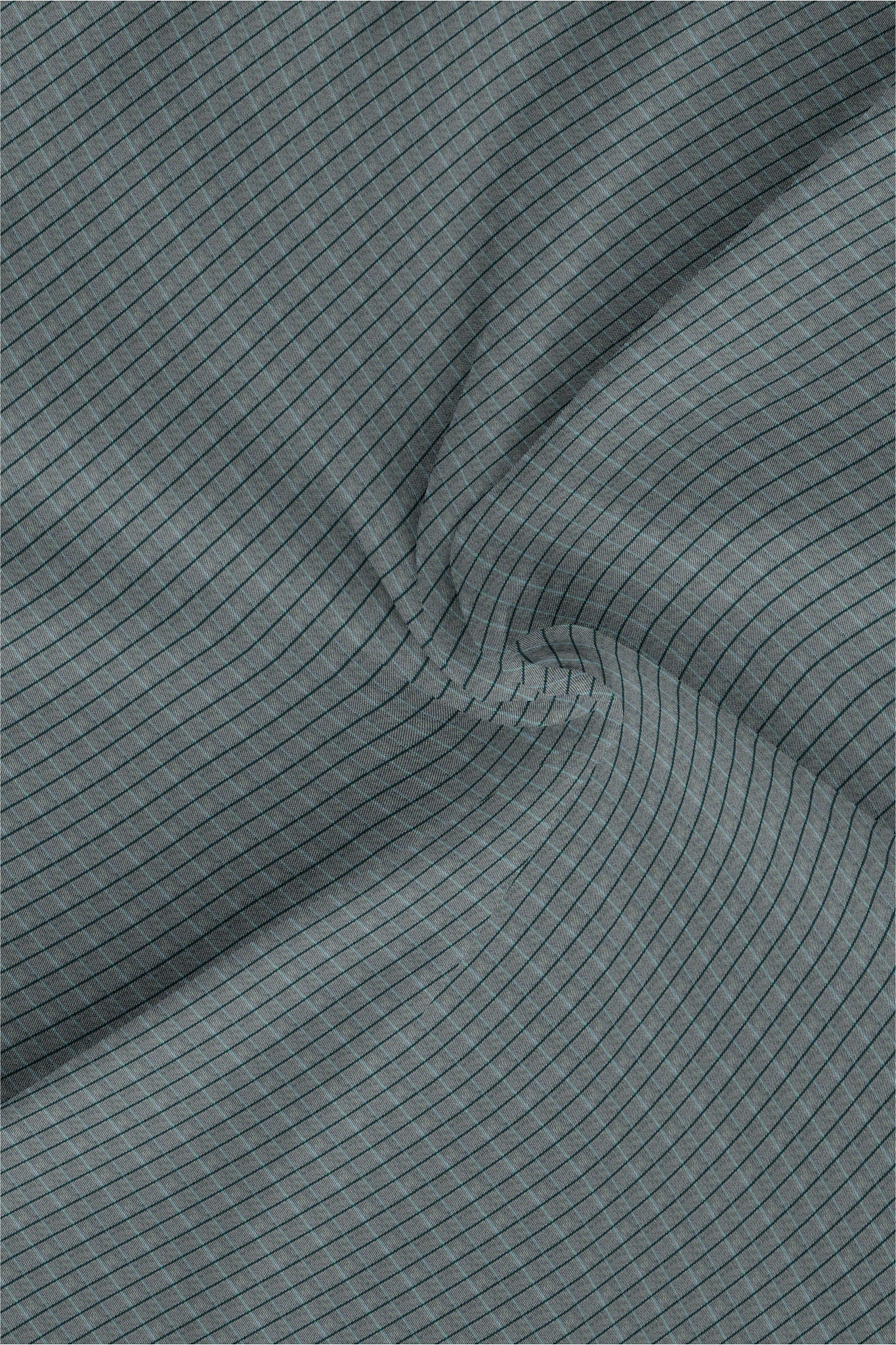 Ash Gray with Castleton Green and Arctic Blue Checks Cotton Shirt - Stitch Custom Shirts in Hyderabad India