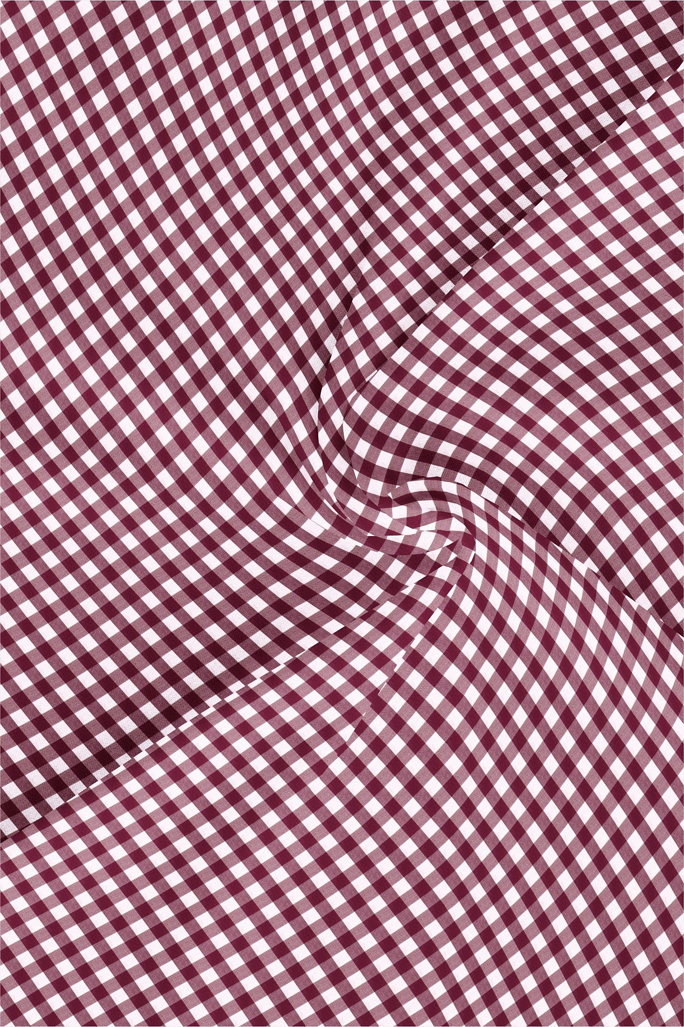 White and Maroon Gingham Designer Cotton Shirt