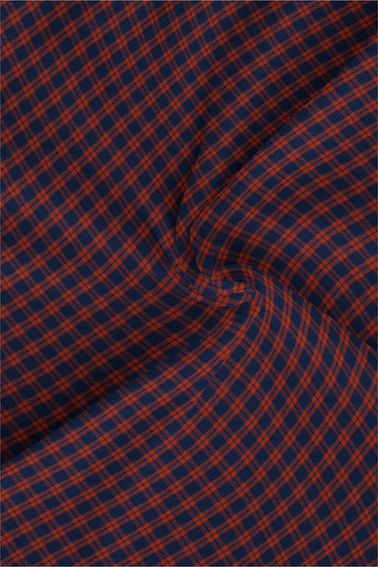 Navy With Maroon Gingham Men's Cotton shirt