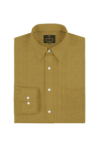 Dijon Mustard and White Pinstripes Cotton Linen Shirt