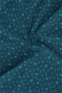 Teal Blue Canna Flower Jacquard Print Egyptian Giza Cotton Shirt