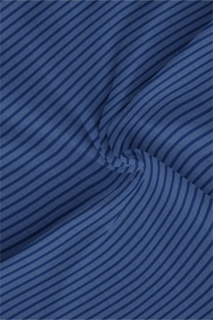 Aegeon Blue and Azure Blue Chalk Stripes Premium Cotton Shirt