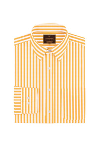 White with Tangelo Orange Candy Stripes Premium Cotton Shirt