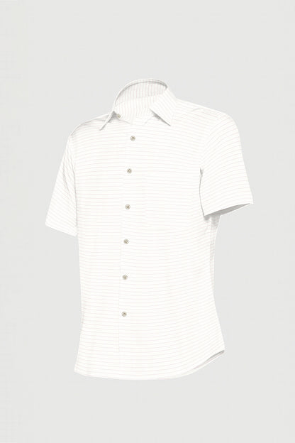 White and Reverie Pink Pinstripes Cotton Shirt