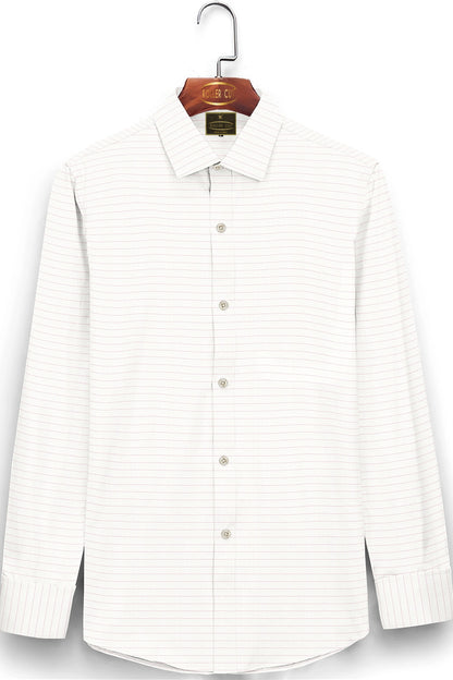 White and Reverie Pink Pinstripes Cotton Shirt