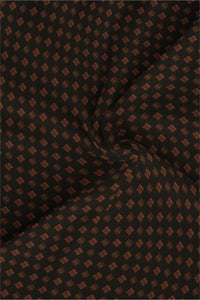 Black and Blaze Orange Two Toned Jacquard Square Printed Premium Cotton Shirt