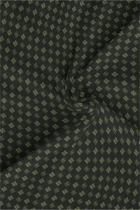 Jade Black and Ecru Two Toned Jacquard Square Printed Premium Cotton Shirt