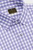 White with Lavender Purple Gingham Checks Cotton Shirt