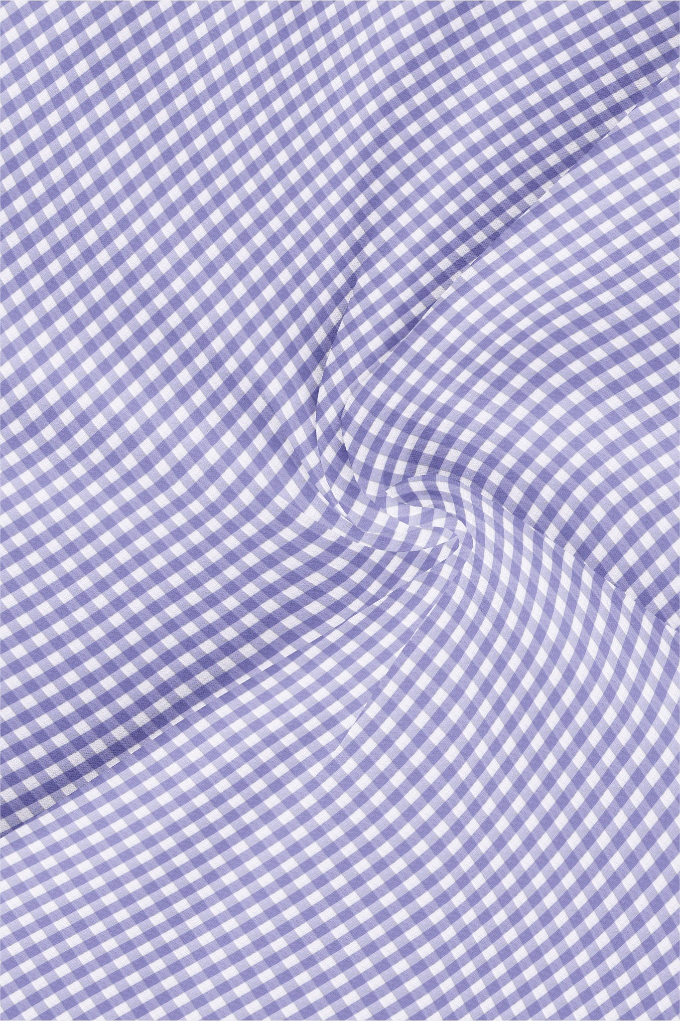 White with Lavender Purple Gingham Checks Designer Cotton Shirt
