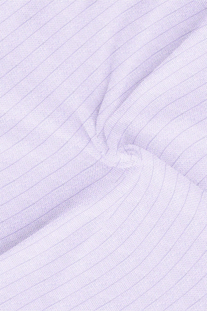 Lavender Purple and White Pinstripes Cotton Shirt