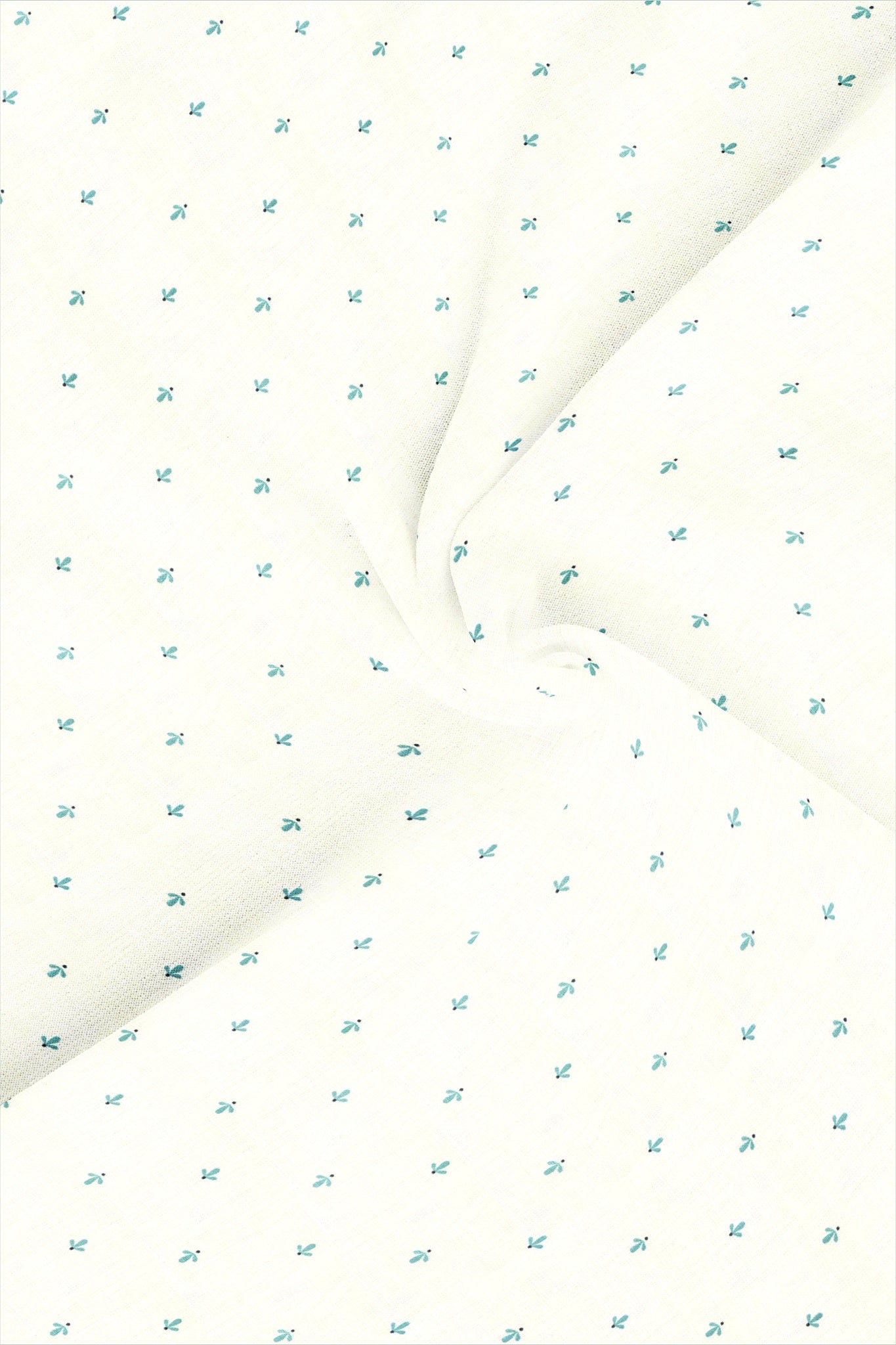 Bright White and Turquoise Blue Cactus Printed Luxurious Linen Shirt