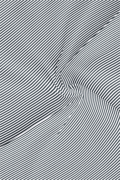 Charcoal Black and White Candy Stripes Designer Cotton Shirt