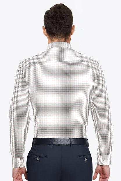 White with Cordovan Red and Cactus Green Checks Cotton Shirt
Pluss size Checks Shirt in india 
