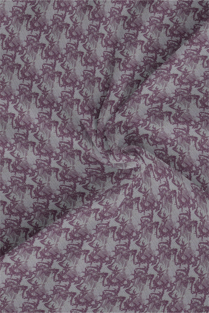 Koala Gray and Plum Purple Jacquard Thorn Printed Egyptian Giza Cotton Shirt