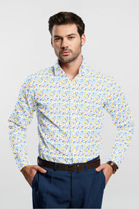 White Multicolored Arrowhead Printed Premium Cotton Shirt